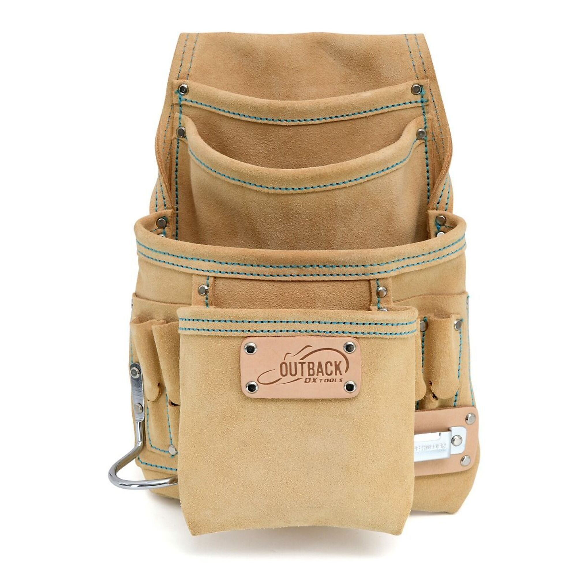 OX Tools, Trade 10-Pocket Tool/Fastener Pouch - Suede, Color Beige, Pockets (qty.) 10 Material Leather, Model# OX-T264010